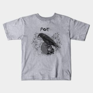 Poe's Raven, Inspired By Edgar Allan Poe Kids T-Shirt